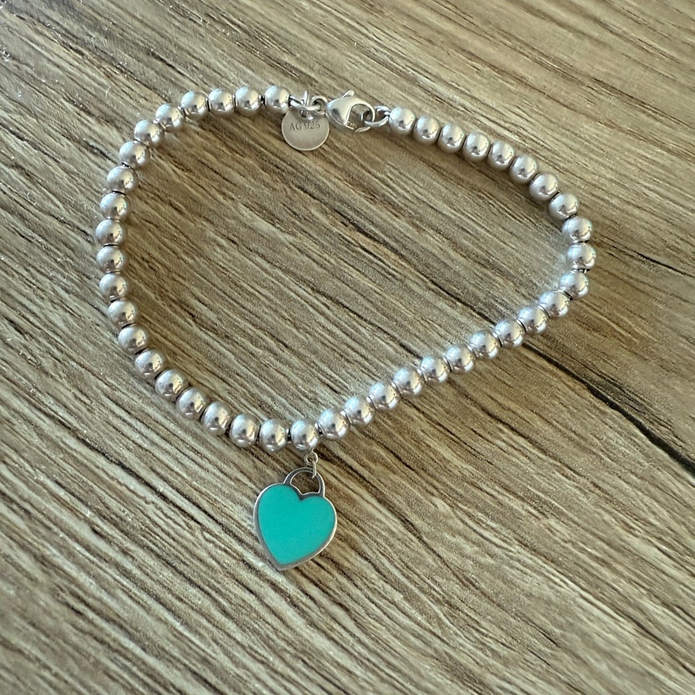 Tiffany Silver Heart Charm Bracelet